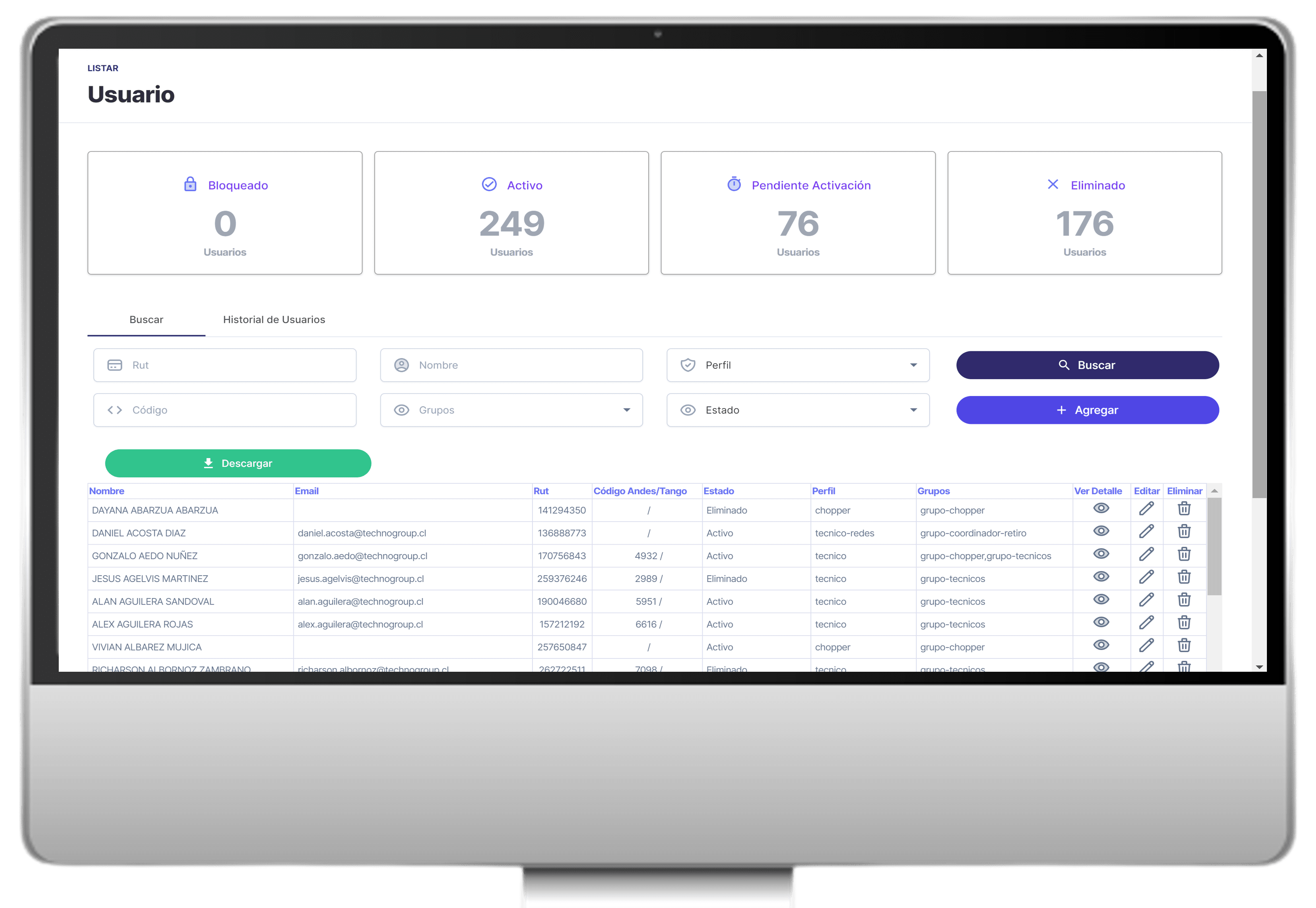 Backoffice Plataforma FitBack 3