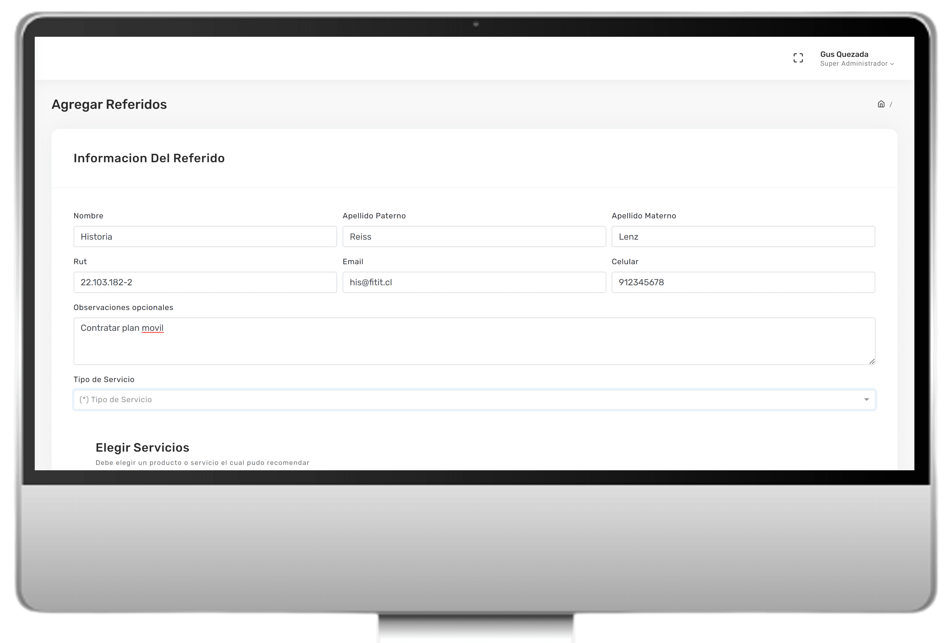 Backoffice Referidos